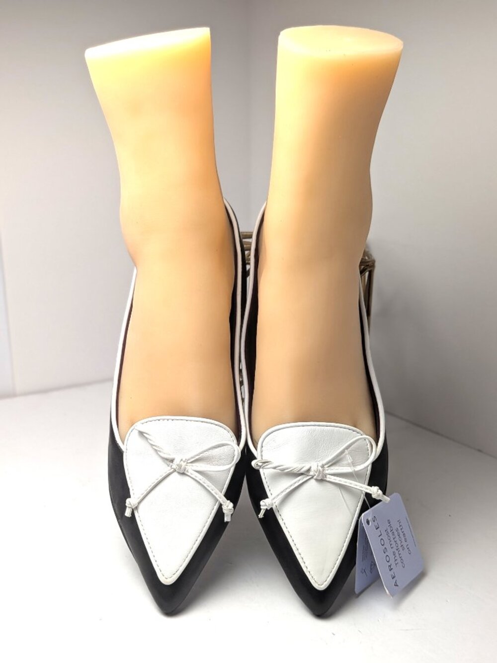 Aerosoles Doran Black White Leather Spectator Pointed Toe Flats 10M NWT - Picture 3 of 12